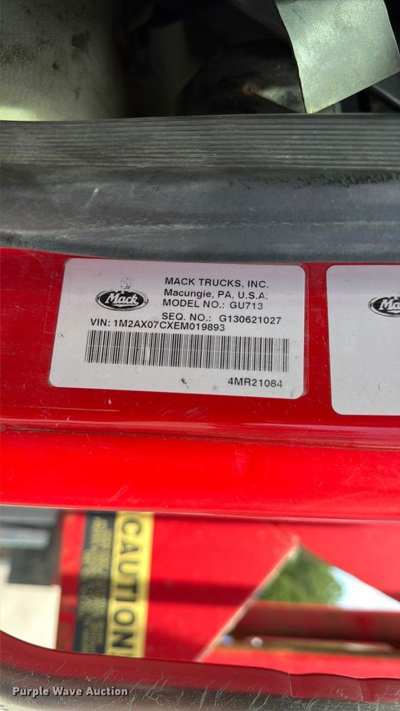 image for item FK3133 2014 Mack GU dump truck