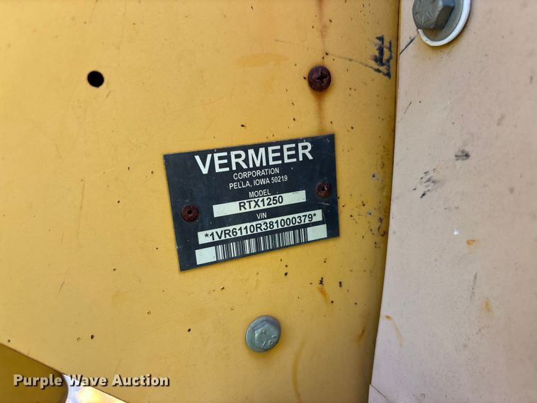 image for item FM6506 2008 Vermeer RTX1250 cable plow
