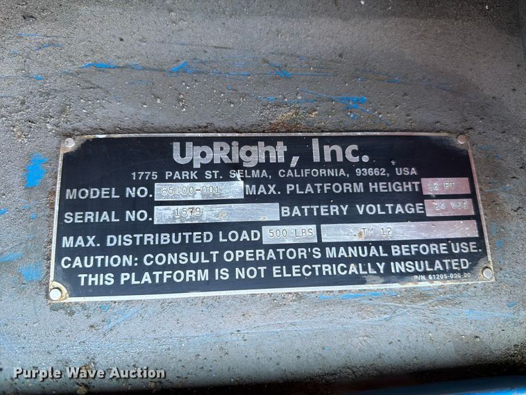 image for item FN5741 Upright, Inc 65400-001 scissor lift