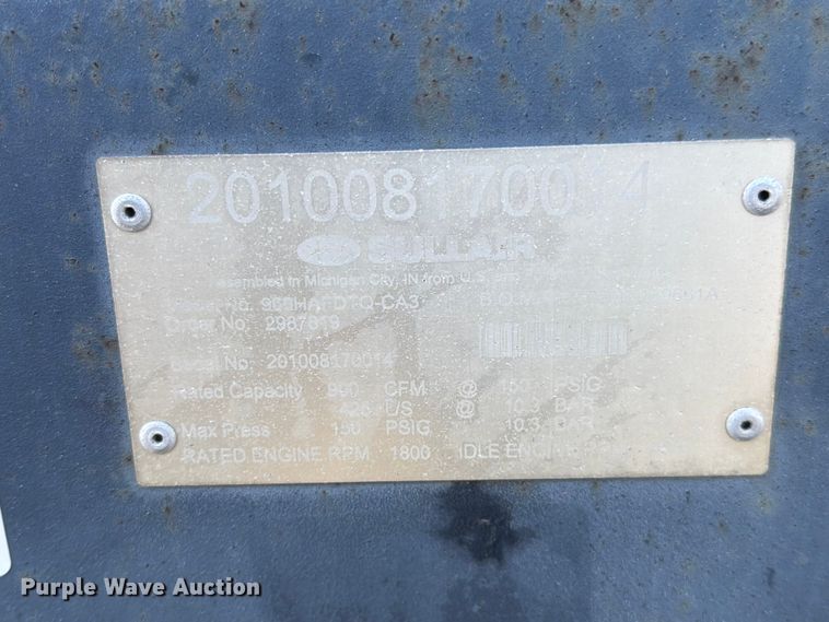 image for item FN5742 Sullair 900HAF air compressor