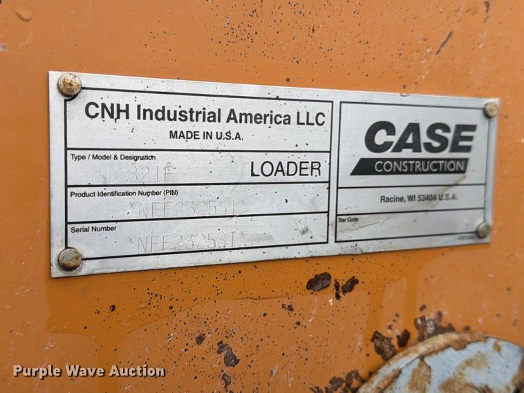 image for item NJ9071 2015 Case 821F XR wheel loader