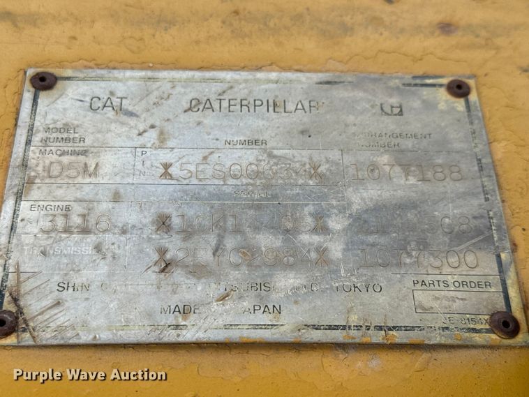 image for item NJ9129 1998 Caterpillar D5M XL dozer