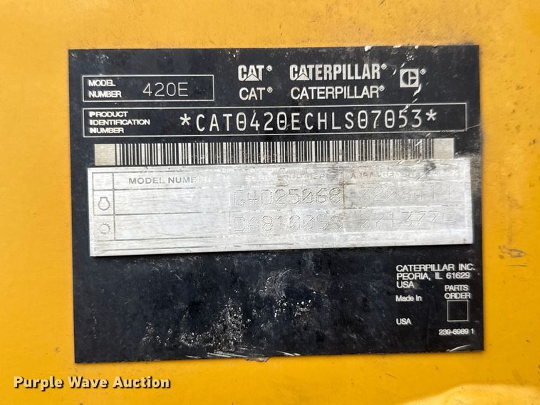 image for item NJ9133 2008 Caterpillar 420E backhoe