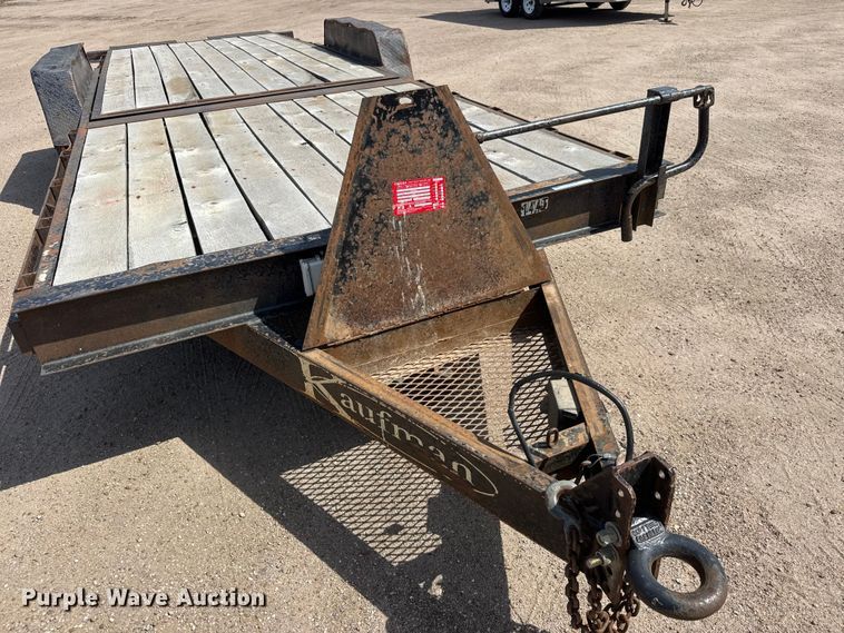 image for item NJ9188 2015 Kauffman tilt deck equipment trailer
