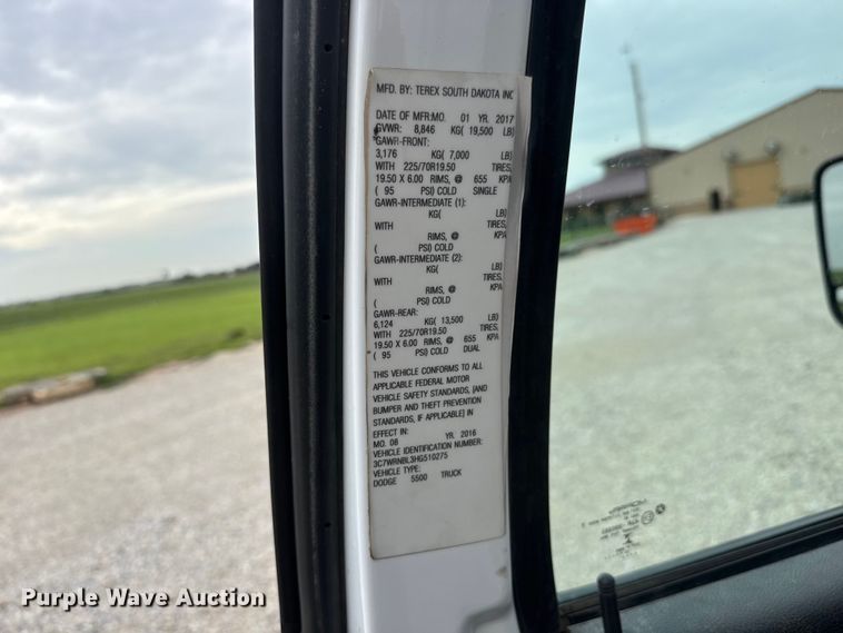 image for item NJ9195 2017 RAM 5500 bucket truck