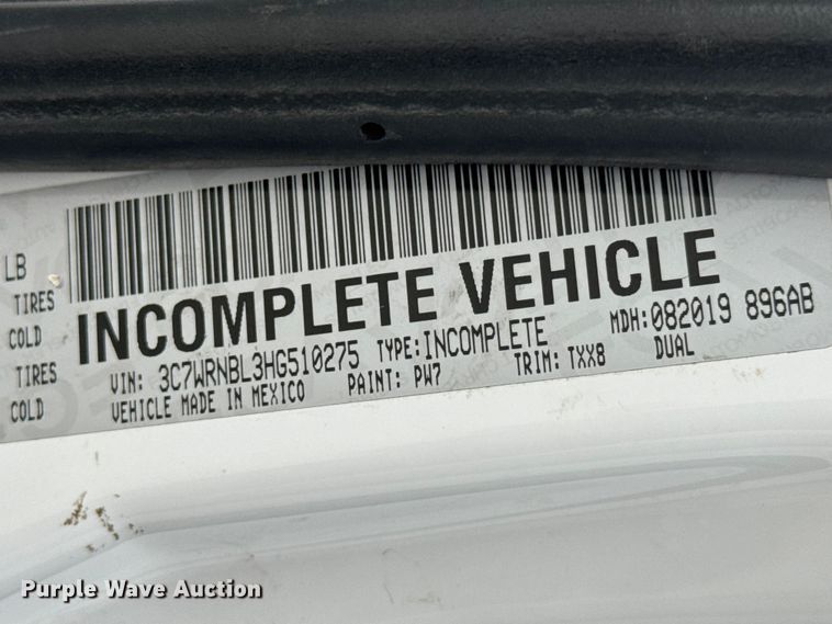image for item NJ9195 2017 RAM 5500 bucket truck