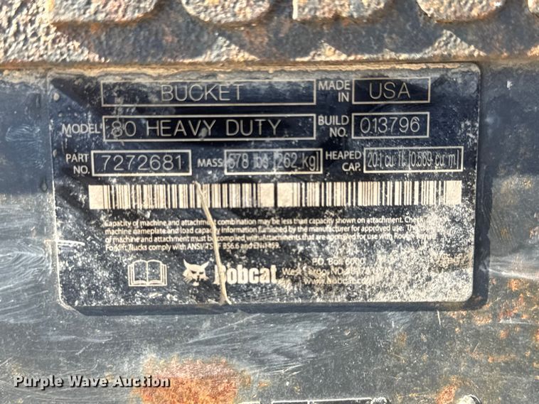 image for item NJ9223 Bobcat 80 Heavy Duty skid steer bucket