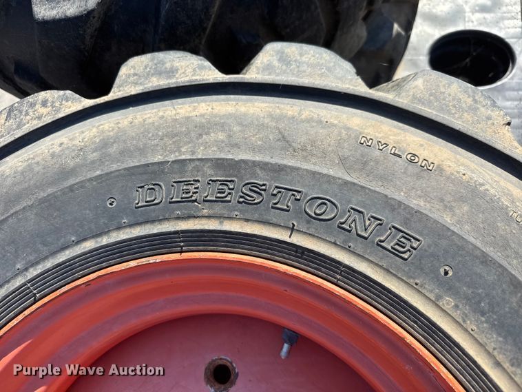 image for item NJ9227 (4) Deestone 14-17.5 skid steer tires and wheels