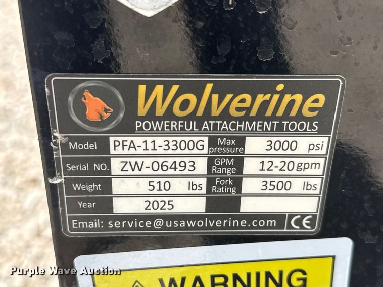 image for item NJ9234 2025 Wolverine PFA-11-3300G skid steer forks