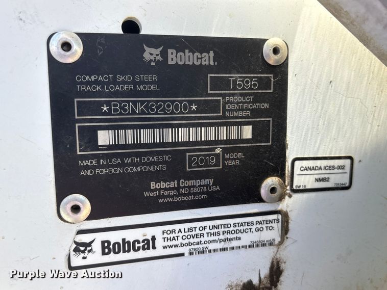 image for item NM9807 2019 Bobcat T595 tracked skid steer loader
