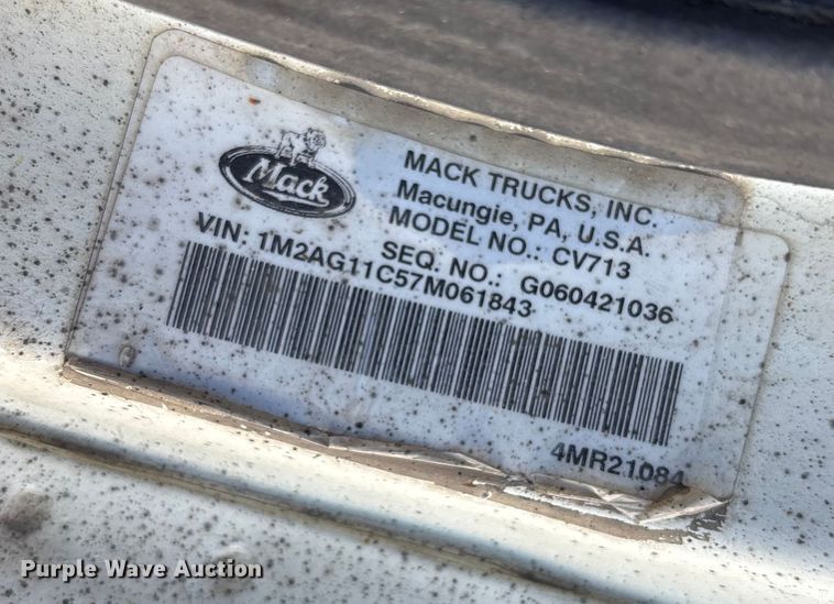 image for item YA1152 2007 Mack Granite CV713 dump truck