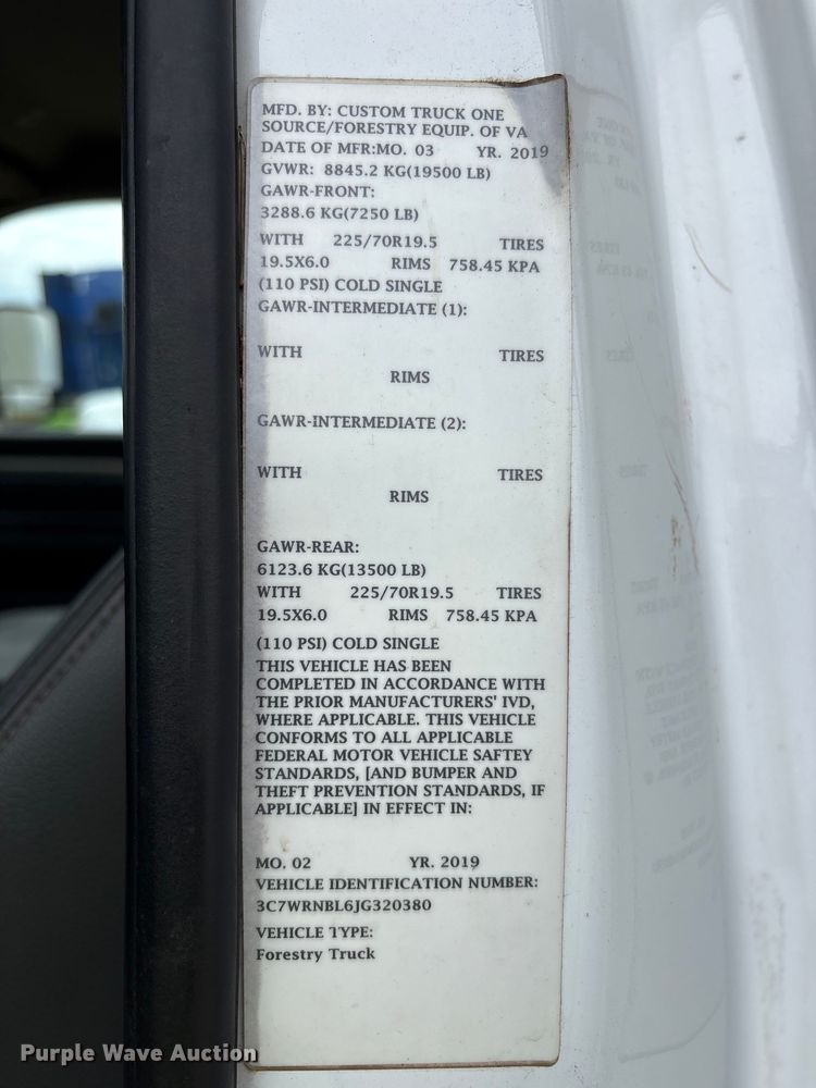 image for item YA2588 2018 RAM 5500 forestry bucket truck