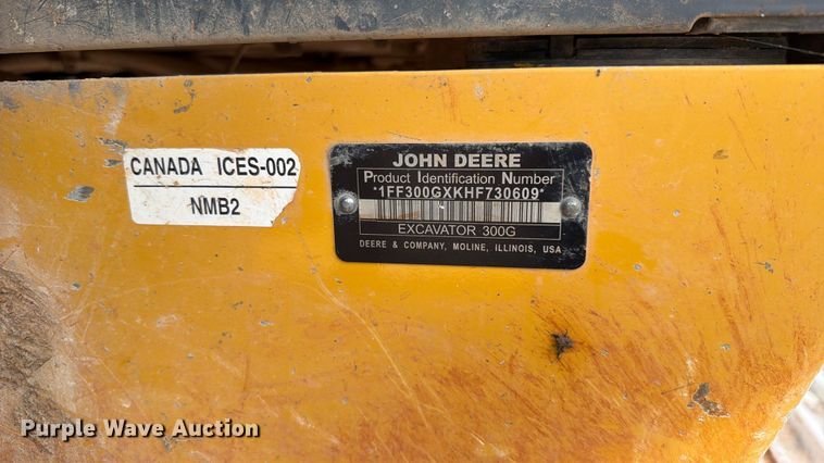 image for item YA3847 2018 John Deere 300G LC excavator