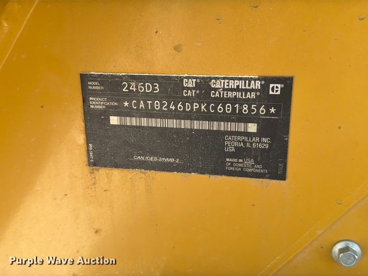 image for item YA3928 2022 Caterpillar 246D3 skid steer loader