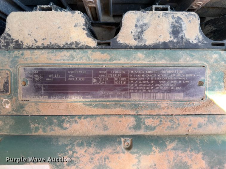 image for item YA3958 2017 Volvo ECR145EL excavator