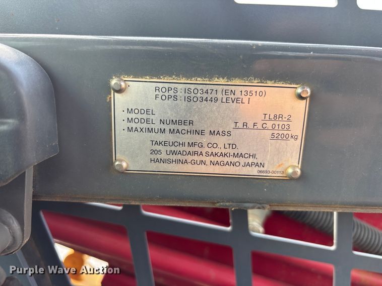 image for item YA3966 2023 Takeuchi TL8R-2 tracked skid steer loader