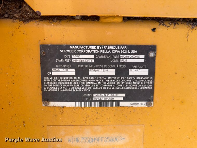 image for item YA3972 2022 Vermeer TR626 trommel screen
