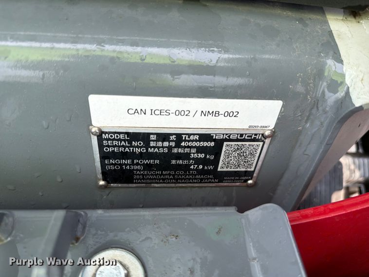 image for item YA4013 2024 Takeuchi TL6R tracked skid steer loader