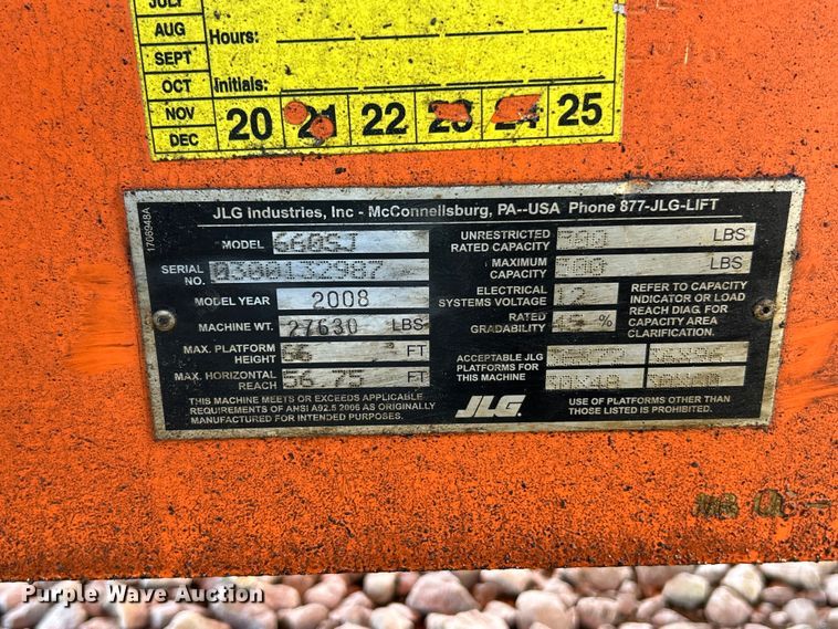 image for item YA4100 2008 JLG 660SJ boom lift