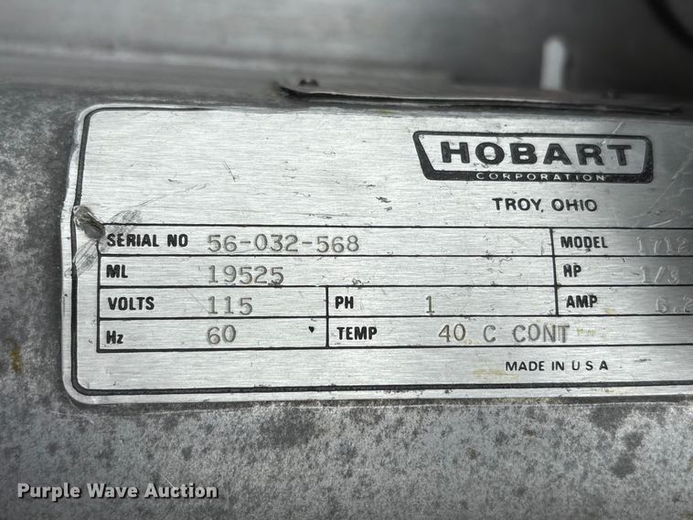 image for item DO5300 Hobart 1712 meat slicer