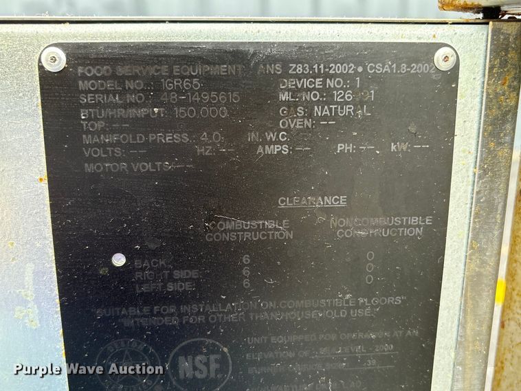 image for item DO5302 Vulcan 1GR65 fryer