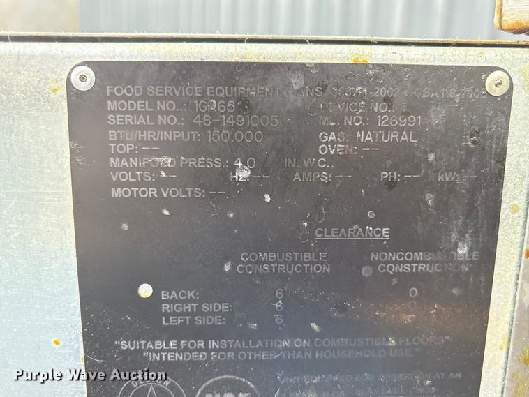image for item DO5303 Vulcan 1GR65 fryer