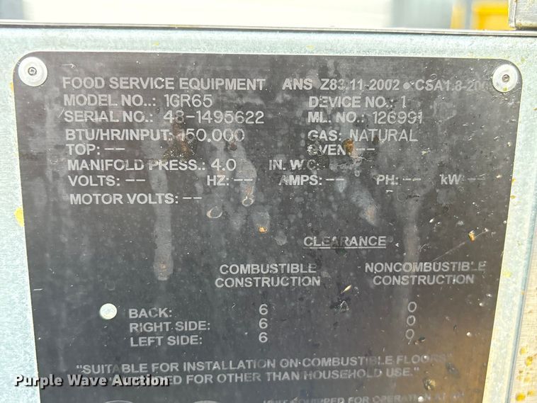 image for item DO5304 Vulcan 1GR65 fryer