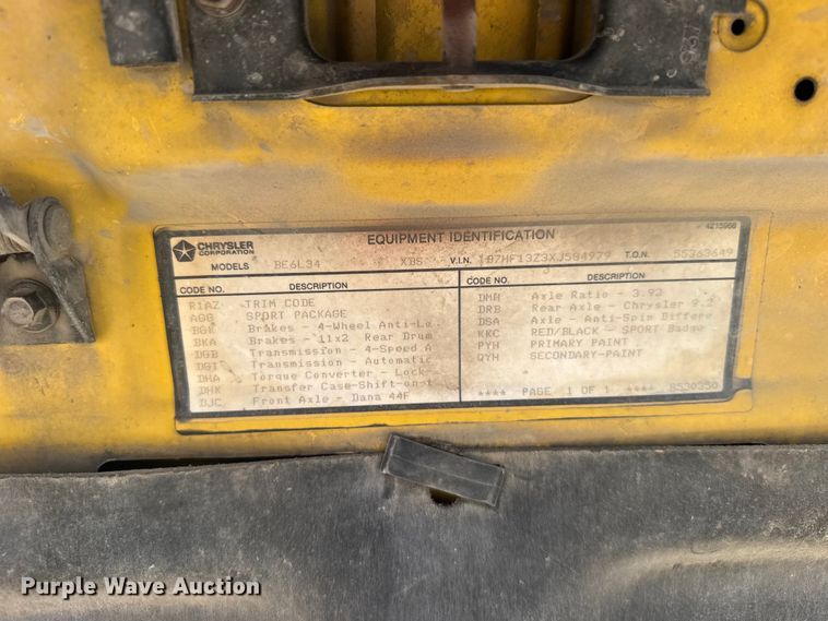 image for item DY2977 1999 Dodge Ram 1500 Ext. Cab pickup truck