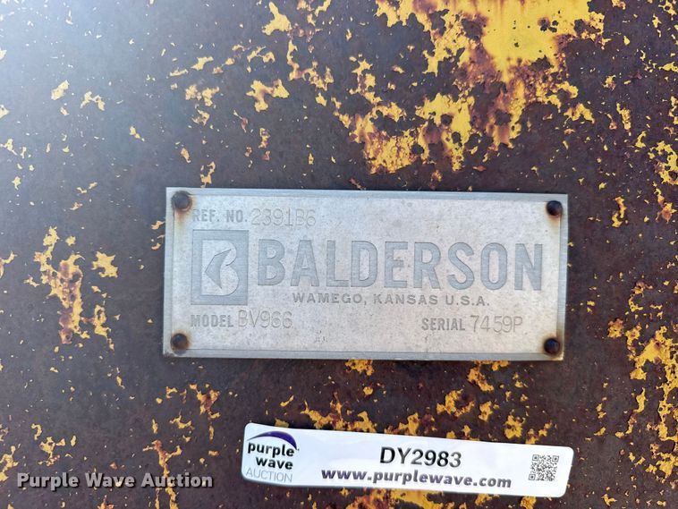 image for item DY2983 Balderson BV966 wheel loader V-plow