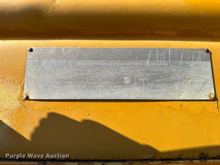 image for item DY2986 1976 Caterpillar 980B wheel loader