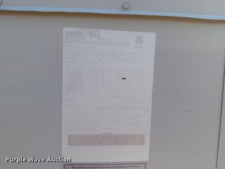 image for item EA4861 AAON RN-020-3-0-E60S-742 AC unit