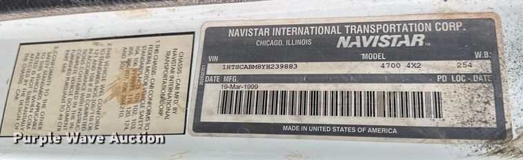 image for item EC4505 2000 International 4700 dump truck