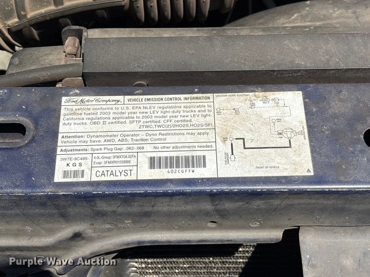 image for item EF1271 2003 Ford Ranger pickup truck