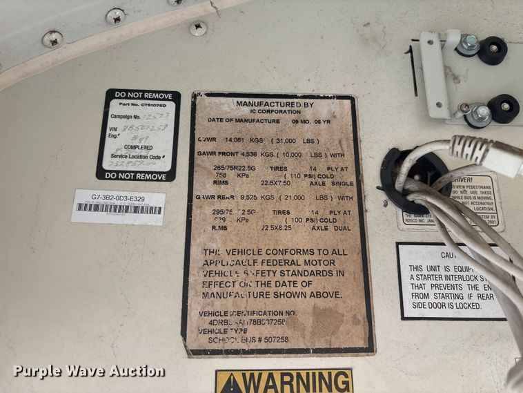 image for item EF1274 2008 International 3000 school bus