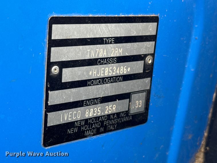 image for item EN3034 2006 New Holland TN70A tractor