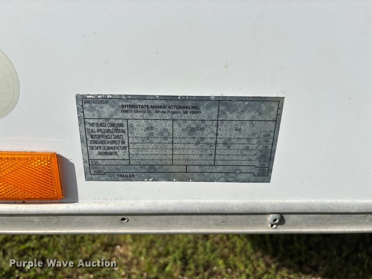 image for item EO4372 1996 Interstate Manufacturing Inc. enclosed cargo trailer