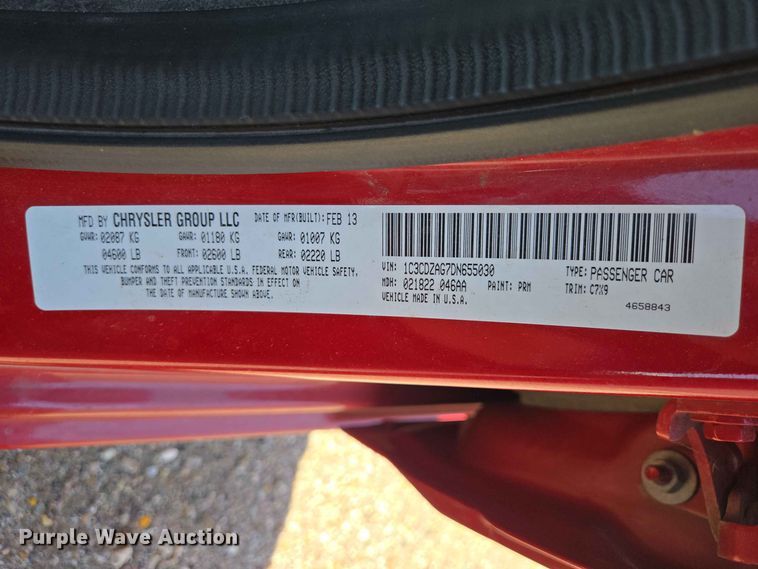 image for item ER1758 2013 Dodge Avenger 