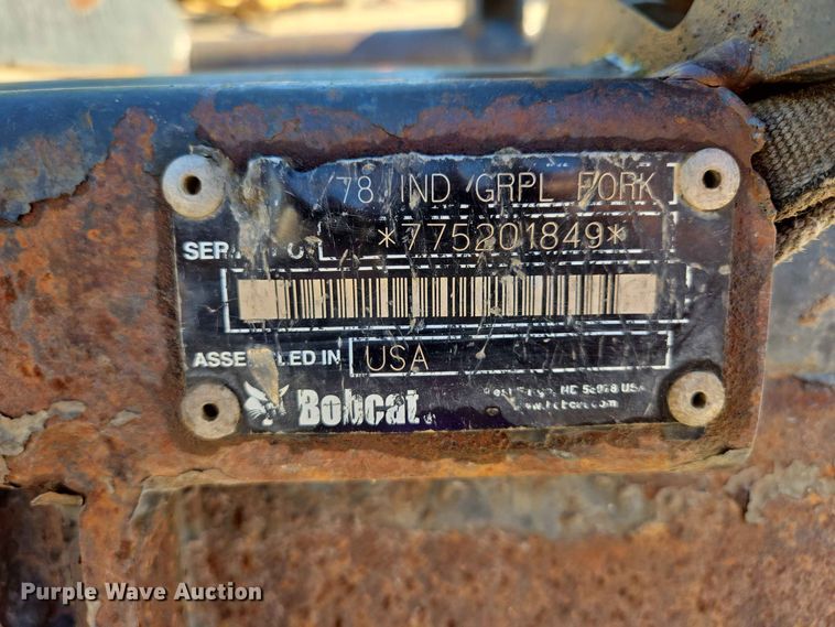 image for item ER1766 Bobcat 78 IND GRPL FORK skid steer grapple bucket