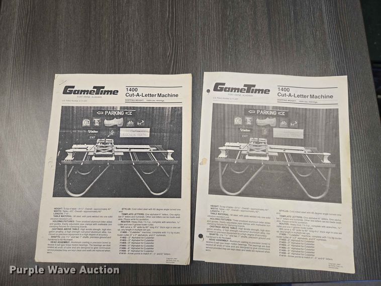 image for item ER1784 Game Time Cut A Letter sign cutting machine
