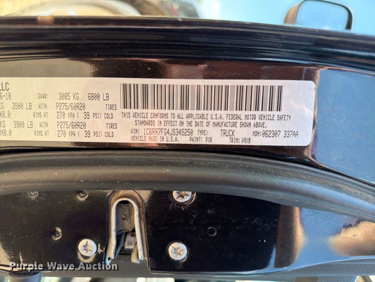 image for item ER1823 2018 RAM 1500 Ext. Cab pickup truck