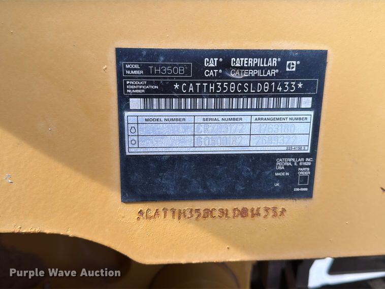 image for item ER1861 2005 Caterpillar TH350B telehandler