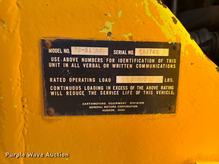 image for item ER1887 1970 Terex 72-51 AA wheel loader
