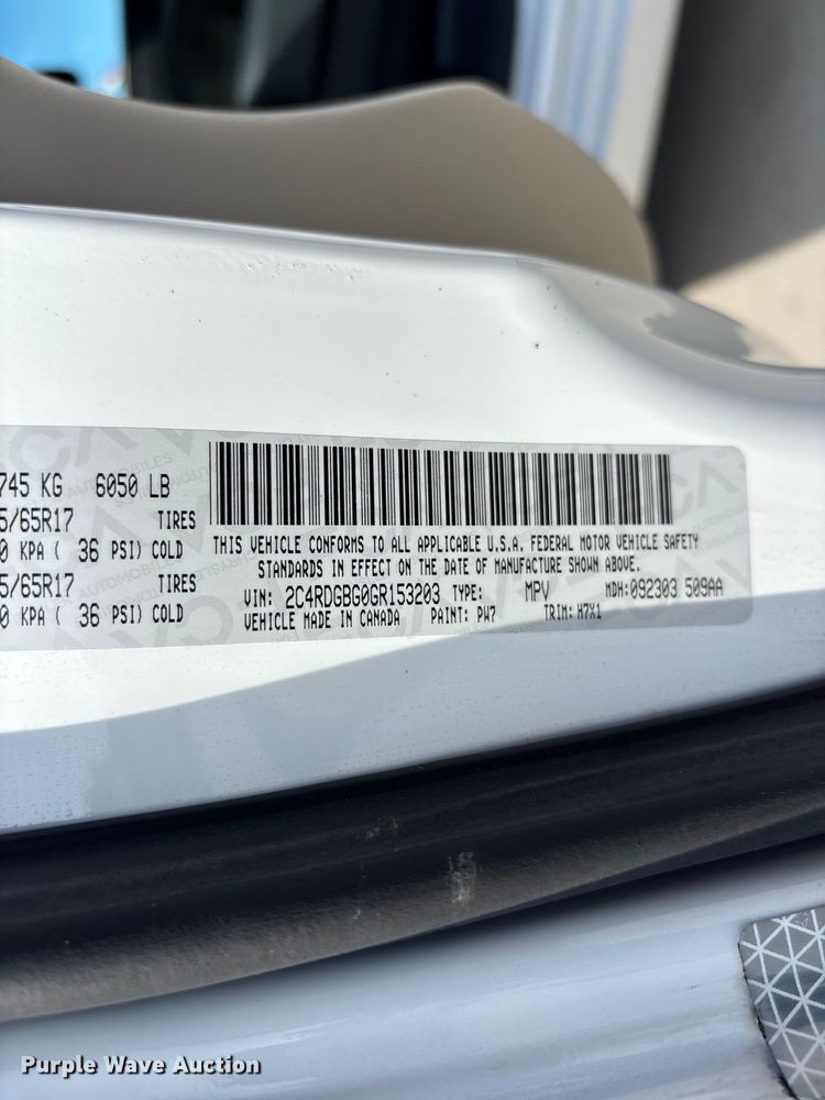 image for item ER3065 2016 Dodge Grand Caravan van