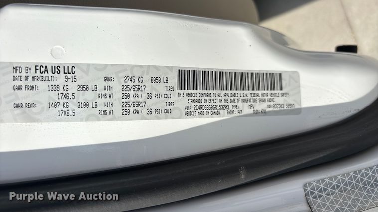 image for item ER3065 2016 Dodge Grand Caravan van