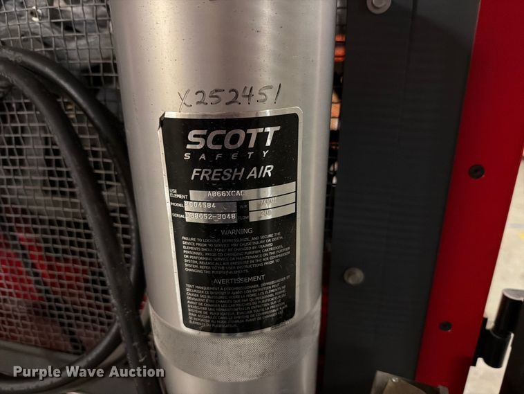 image for item EV2308 2017 Scott HushAir Connect 7500  SCBA fill station and air compressor