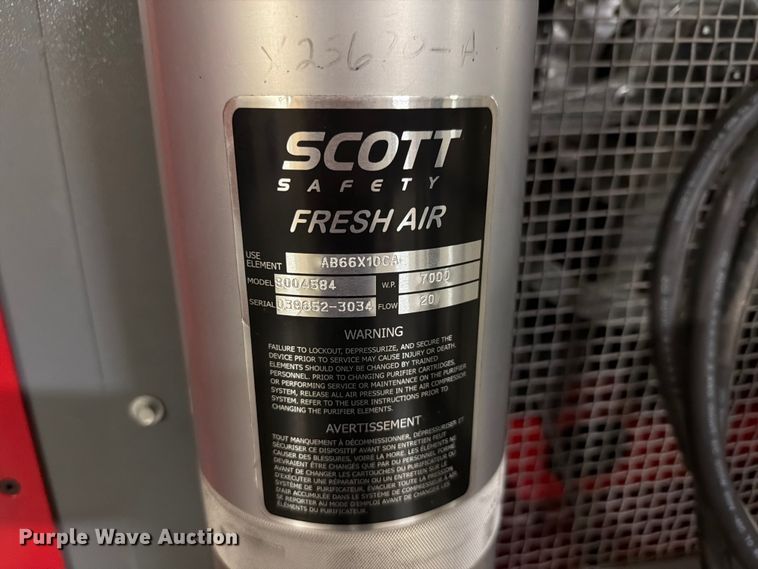 image for item EV2308 2017 Scott HushAir Connect 7500  SCBA fill station and air compressor