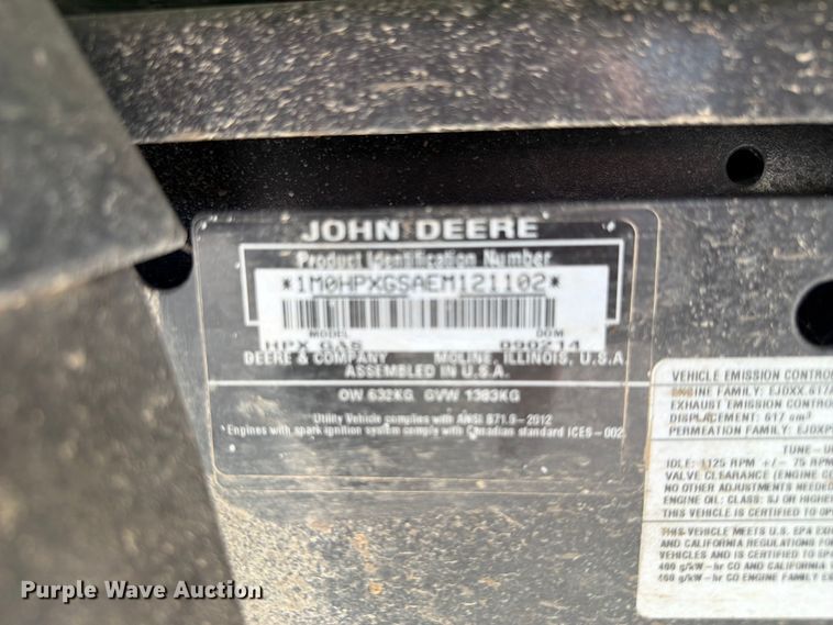image for item EV2313 2014 John Deere HPX Gator utility vehicle