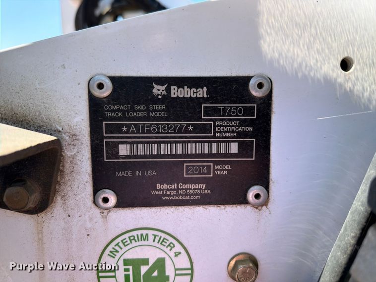 image for item EV2314 2014 Bobcat T750 tracked skid steer loader
