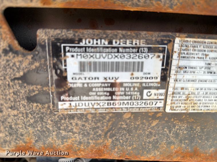 image for item EV2319 2009 John Deere 850D utility vehicle