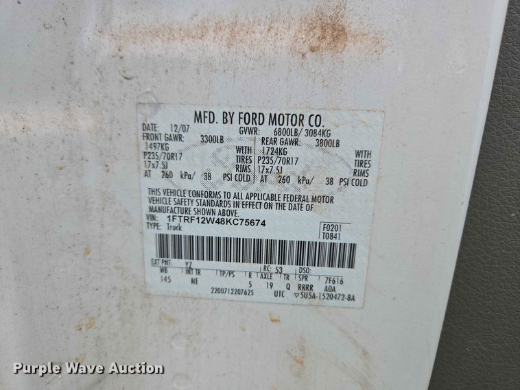 image for item EW0415 2008 Ford F-150 Ext. Cab pickup truck
